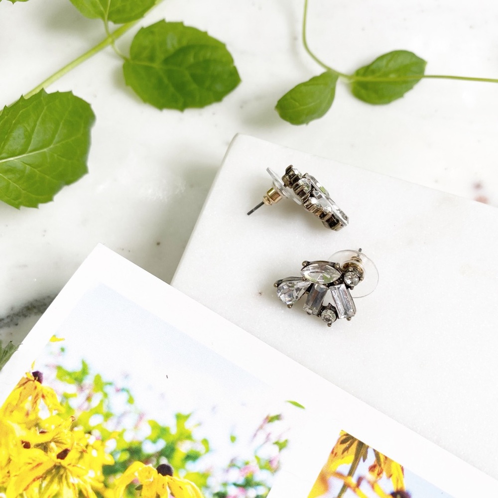 "Melinda" Earrings || Clear Crystal Statement - Picture 6 of 9